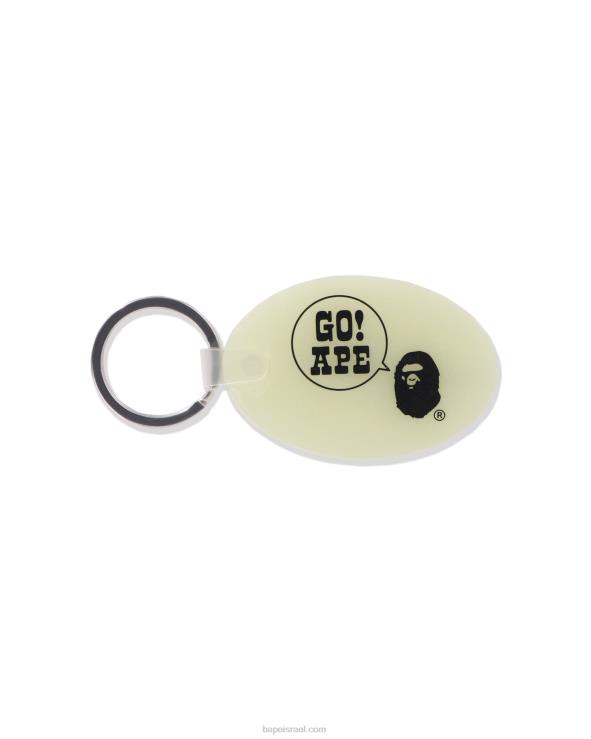צבא ירוק A Bathing Ape 644LV477 גברים מחזיק מפתחות מגומי