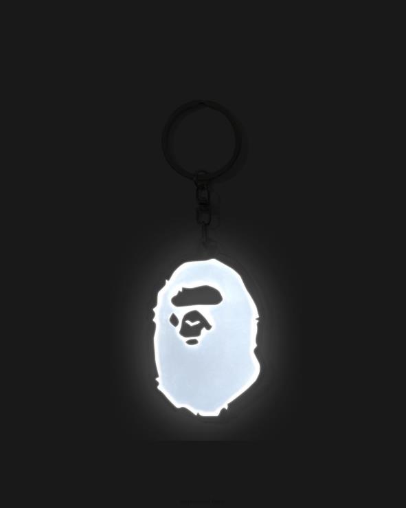 שָׁחוֹר A Bathing Ape 644LV483 גברים מחזיק מפתחות רפלקטיבי לראש