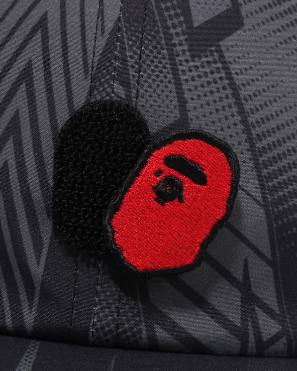 שָׁחוֹר A Bathing Ape 644LV494 גברים כובע פאנל speed racer