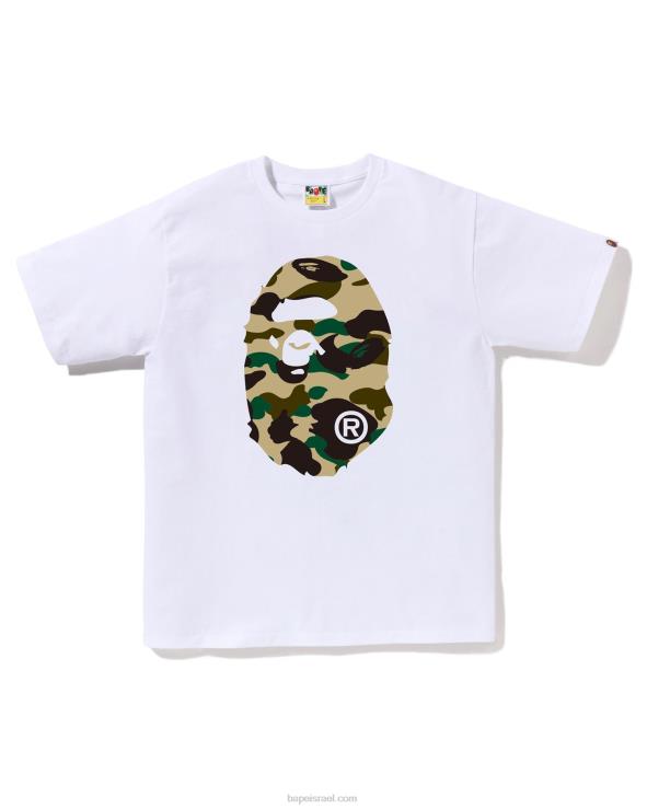 לבן A Bathing Ape 644LV4 גברים 1st camo shirt big head