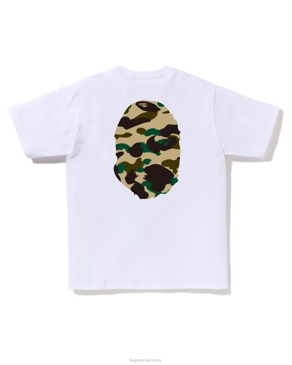 לבן A Bathing Ape 644LV4 גברים 1st camo shirt big head