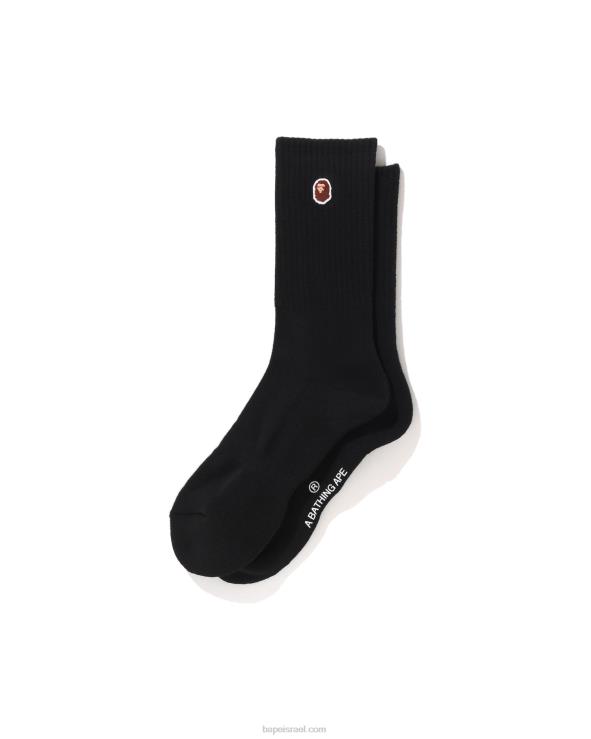 שָׁחוֹר A Bathing Ape 644LV502 גברים ראש גרבי נקודה אחת