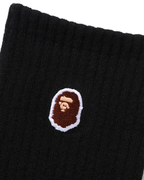שָׁחוֹר A Bathing Ape 644LV502 גברים ראש גרבי נקודה אחת