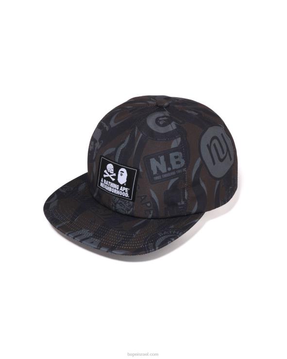 שָׁחוֹר A Bathing Ape 644LV505 גברים x כובע nbhd