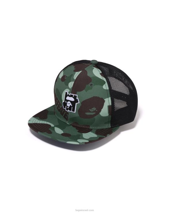 צבא ירוק A Bathing Ape 644LV516 גברים x undftd color camo כובע רשת