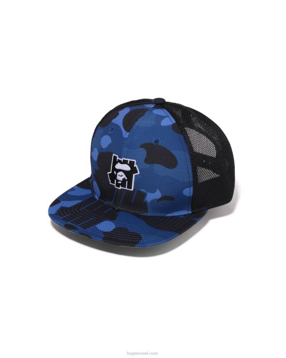 כחול כהה A Bathing Ape 644LV517 גברים x undftd color camo כובע רשת