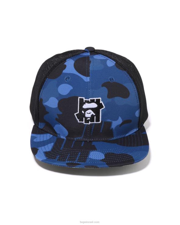כחול כהה A Bathing Ape 644LV517 גברים x undftd color camo כובע רשת
