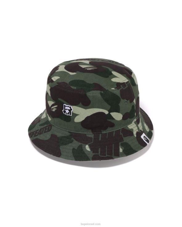 צבא ירוק A Bathing Ape 644LV518 גברים x undftd color camo כובע דלי פלנל