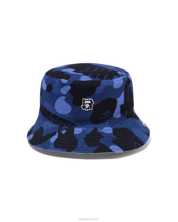 כחול כהה A Bathing Ape 644LV519 גברים x undftd color camo כובע דלי פלנל