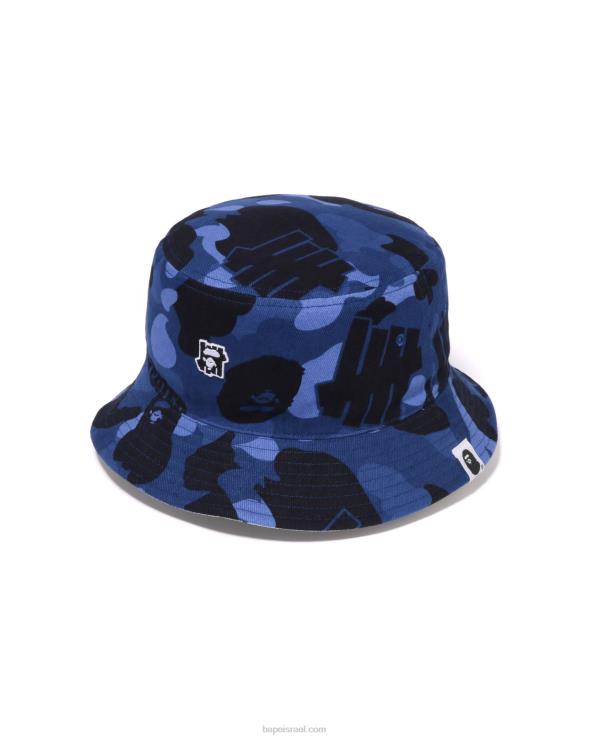 כחול כהה A Bathing Ape 644LV519 גברים x undftd color camo כובע דלי פלנל