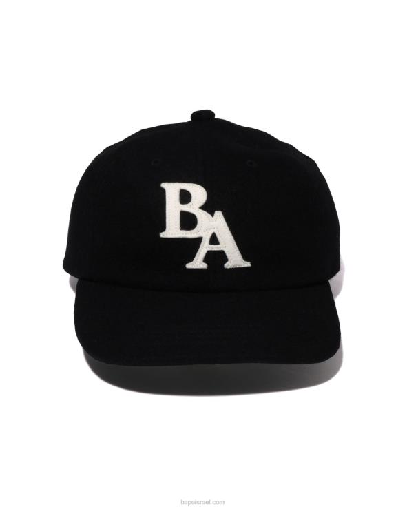 שָׁחוֹר A Bathing Ape 644LV522 גברים כובע פאנל מלטון בראש