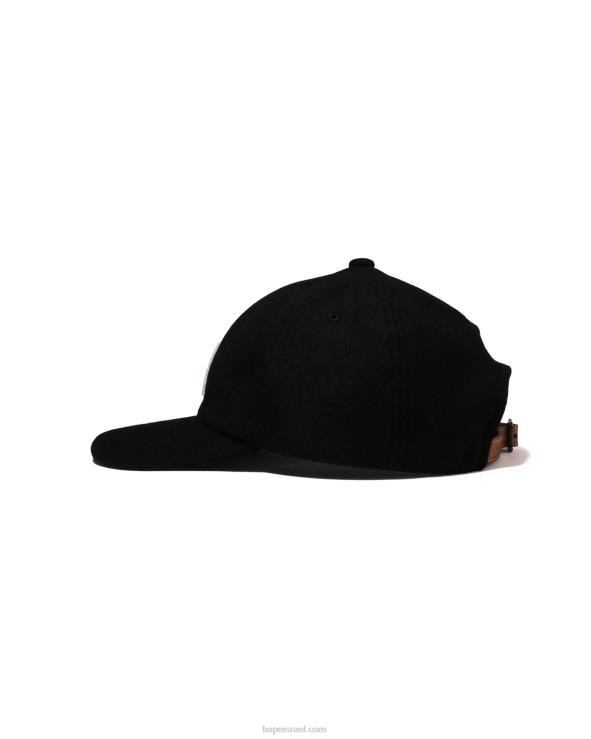שָׁחוֹר A Bathing Ape 644LV522 גברים כובע פאנל מלטון בראש