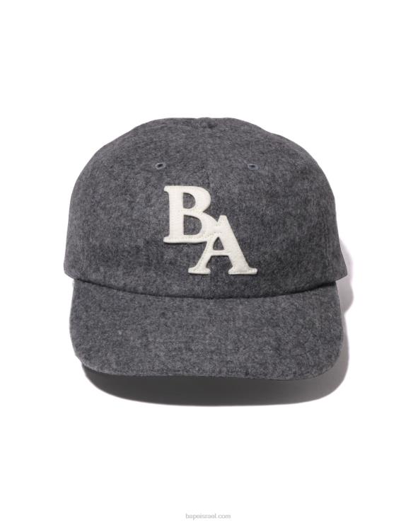 אפור A Bathing Ape 644LV523 גברים כובע פאנל מלטון בראש