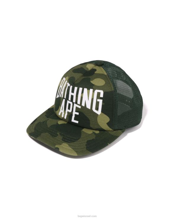 צבא ירוק A Bathing Ape 644LV533 גברים כובע רשת לוגו camo nyc צבעוני