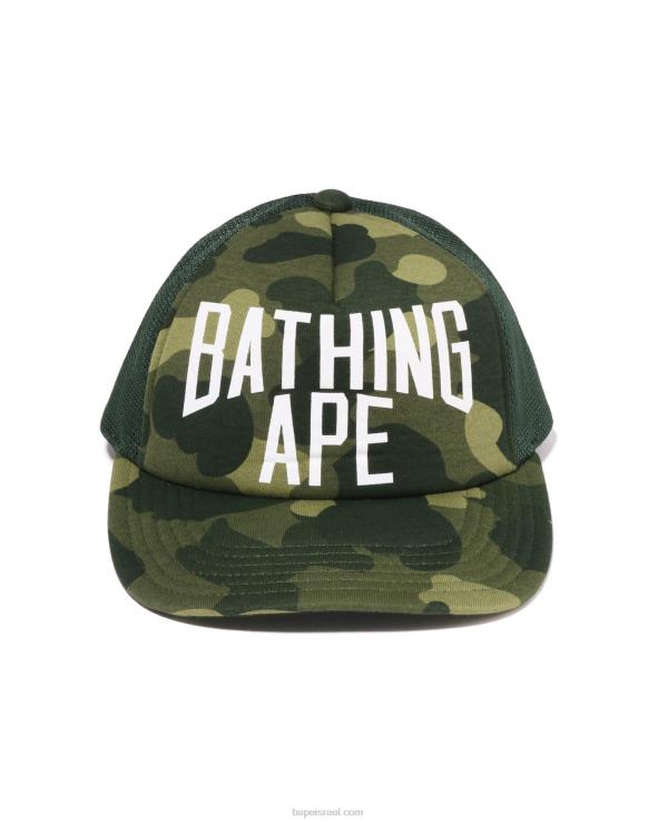 צבא ירוק A Bathing Ape 644LV533 גברים כובע רשת לוגו camo nyc צבעוני