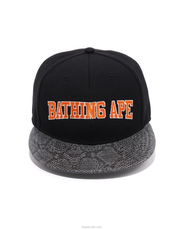 שָׁחוֹר A Bathing Ape 644LV545 גברים כובע פאנל נחש