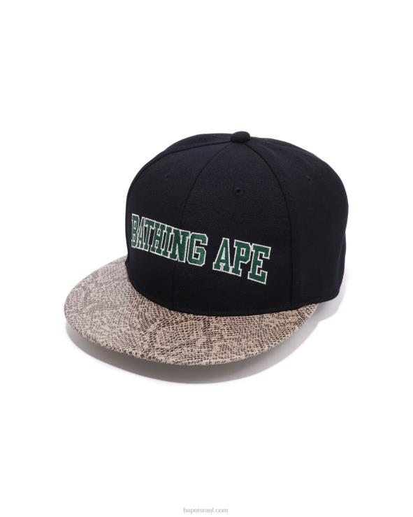 כחול כהה A Bathing Ape 644LV546 גברים כובע פאנל נחש