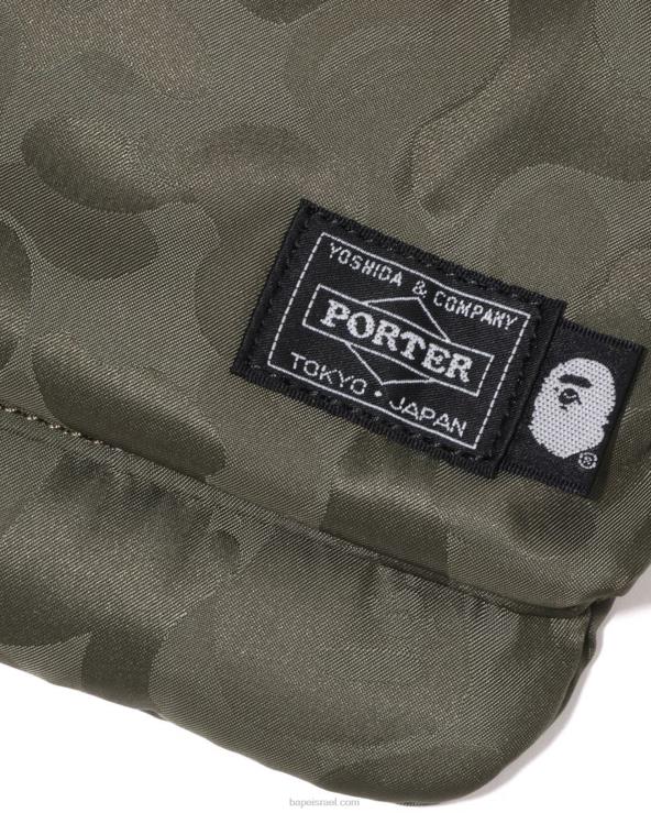 צבא ירוק A Bathing Ape 644LV548 גברים נרתיק כתף קמו מוצק של x porter