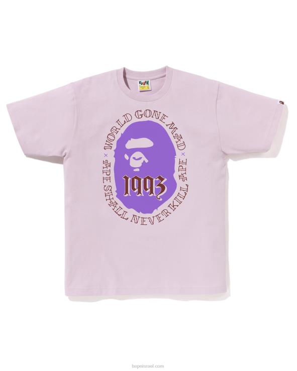 לילך פסטל A Bathing Ape 644LV54 גברים ראש טי 1993