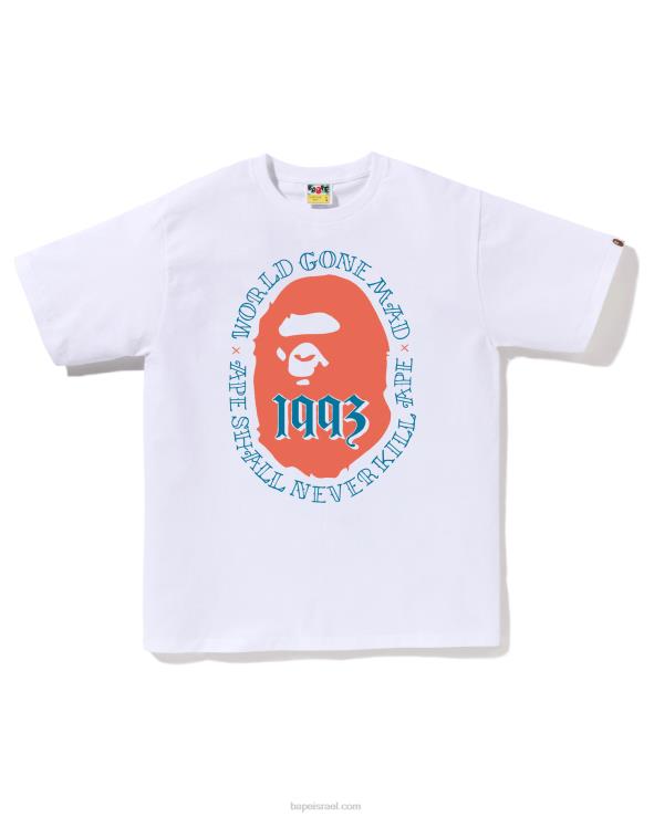 לבן A Bathing Ape 644LV55 גברים ראש טי 1993