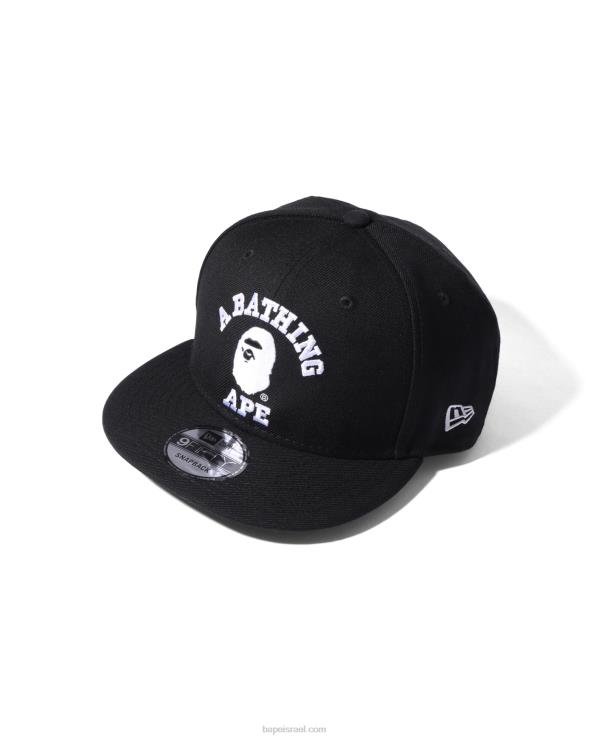 שָׁחוֹר A Bathing Ape 644LV575 גברים כובע הצמד לאחור של הקולג' העידן החדש