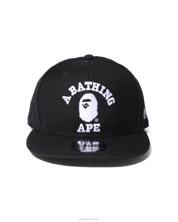 שָׁחוֹר A Bathing Ape 644LV575 גברים כובע הצמד לאחור של הקולג' העידן החדש
