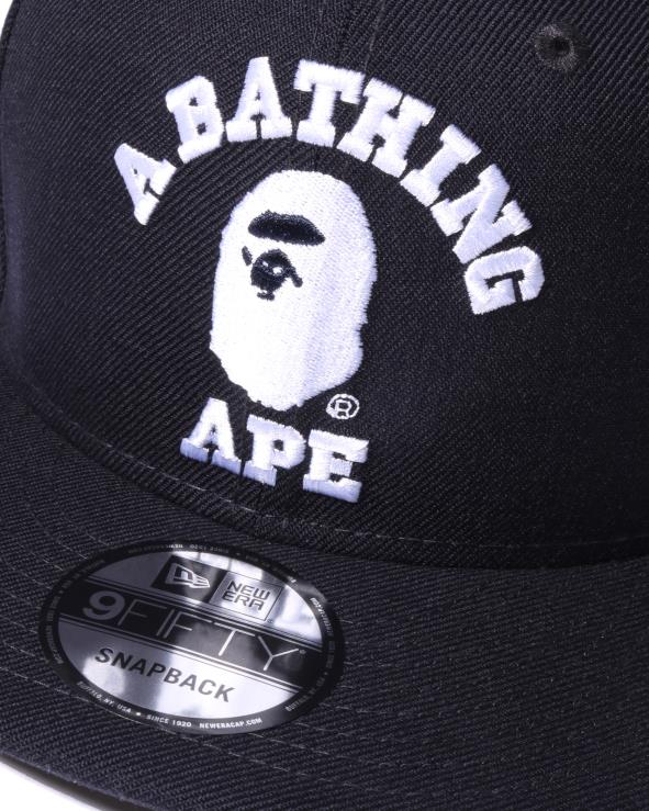 כחול כהה A Bathing Ape 644LV576 גברים כובע הצמד לאחור של הקולג' העידן החדש