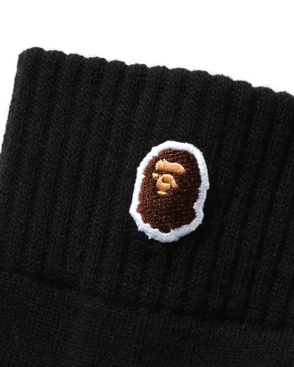 שָׁחוֹר A Bathing Ape 644LV578 גברים ראש גרבי קרסול נקודה אחת
