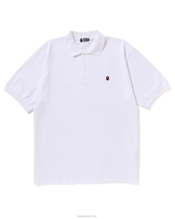 לבן A Bathing Ape 644LV58 גברים ראש נקודה אחת בכושר נינוח