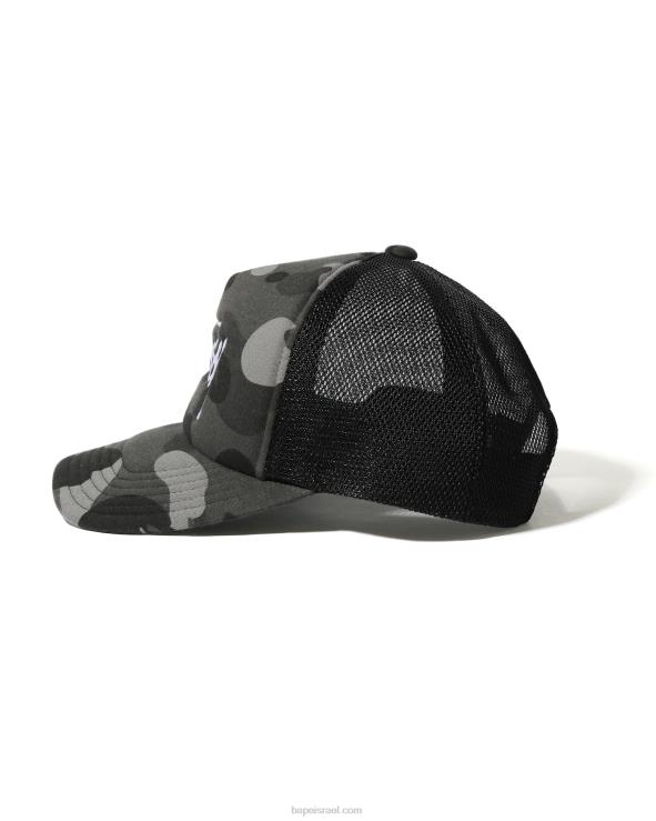 שָׁחוֹר A Bathing Ape 644LV582 גברים x כובע משאית סטססי