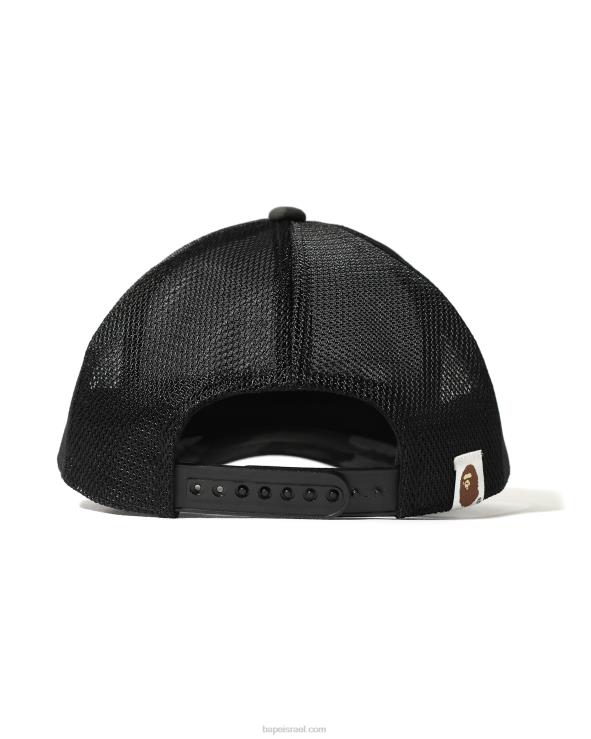שָׁחוֹר A Bathing Ape 644LV582 גברים x כובע משאית סטססי