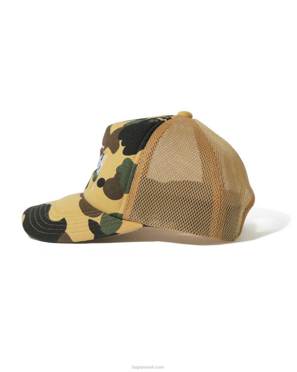 צהוב A Bathing Ape 644LV585 גברים x כובע משאית סטססי
