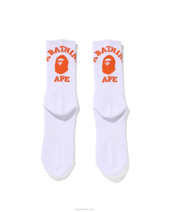 תפוז A Bathing Ape 644LV588 גברים גרבי קולג'