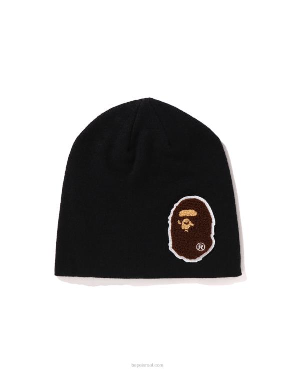 שָׁחוֹר A Bathing Ape 644LV589 גברים כובע סרוג ראש גדול