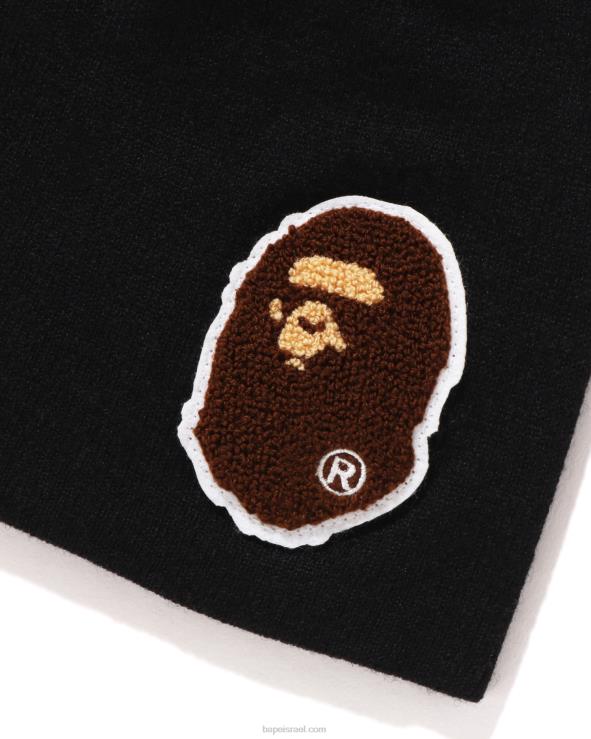 שָׁחוֹר A Bathing Ape 644LV589 גברים כובע סרוג ראש גדול