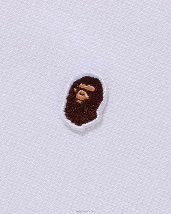 לבן A Bathing Ape 644LV58 גברים ראש נקודה אחת בכושר נינוח