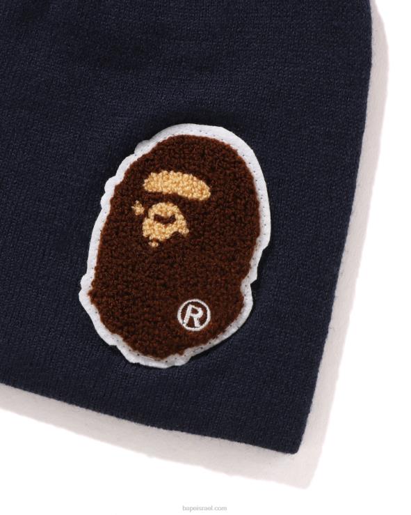 כְּחוֹל A Bathing Ape 644LV591 גברים כובע סרוג ראש גדול