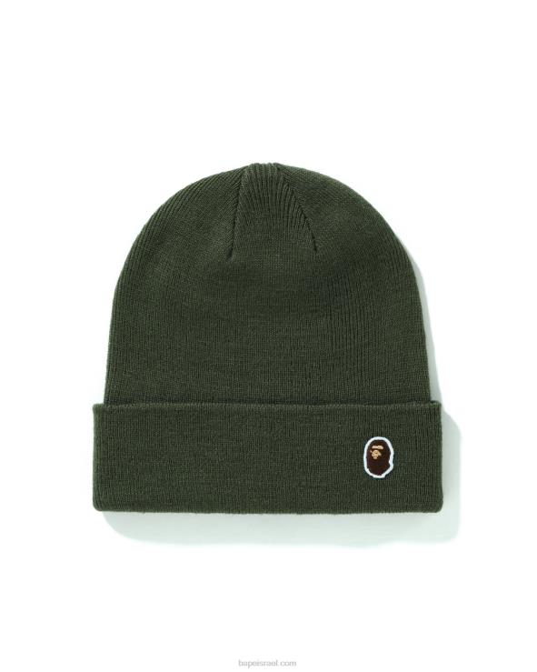 צבא ירוק A Bathing Ape 644LV594 גברים ראש כובע סרוג נקודה אחת