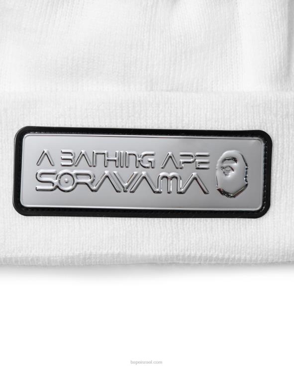לבן A Bathing Ape 644LV609 גברים כובע סרוג x hajime sorayama