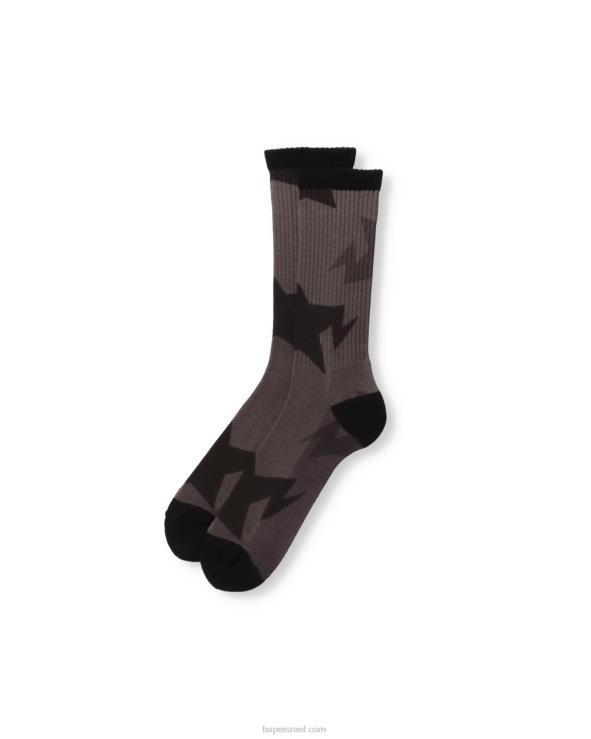 שָׁחוֹר A Bathing Ape 644LV612 גברים גרביים בדוגמת sta