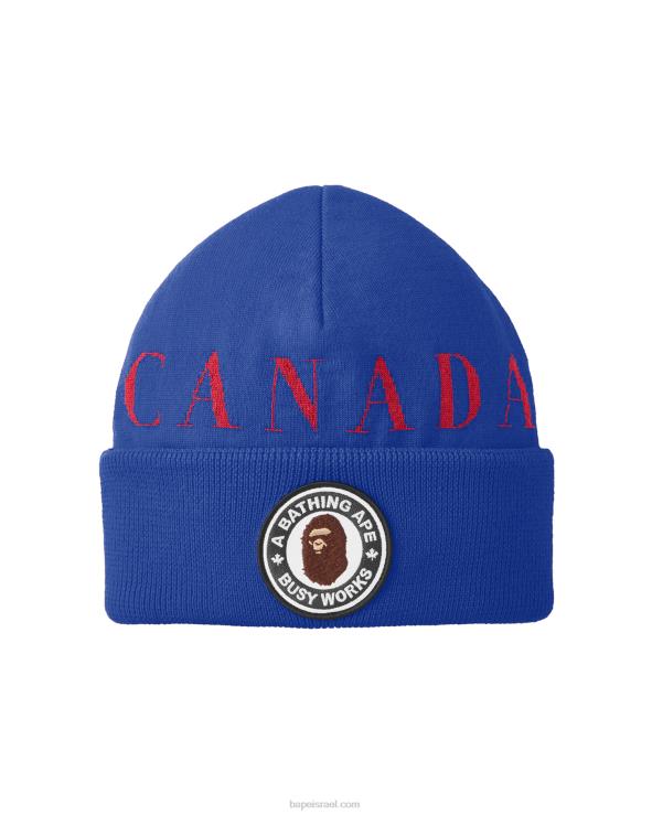כְּחוֹל A Bathing Ape 644LV618 גברים x canada goose x concepts knit cap