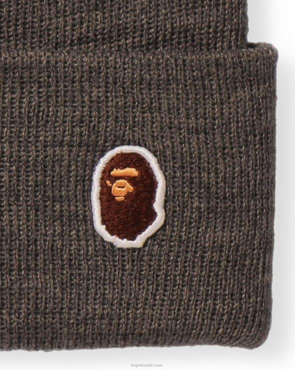 אפור A Bathing Ape 644LV626 גברים ראש כובע סרוג נקודה אחת