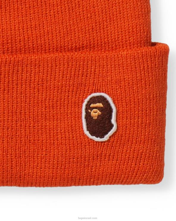 תפוז A Bathing Ape 644LV627 גברים ראש כובע סרוג נקודה אחת