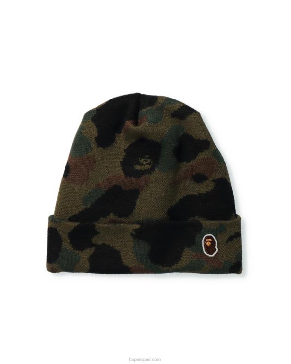 צבא ירוק A Bathing Ape 644LV633 גברים כובע סרוג קאמו ראשון
