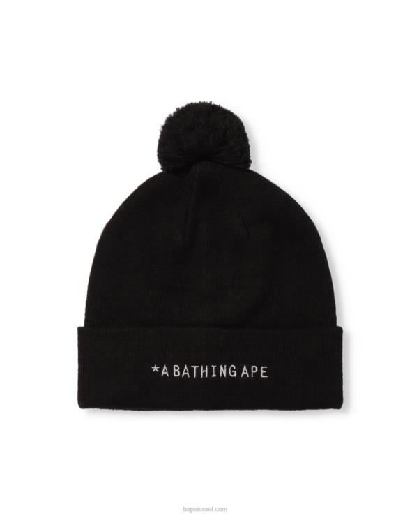 שָׁחוֹר A Bathing Ape 644LV637 גברים כיפה סרוגה