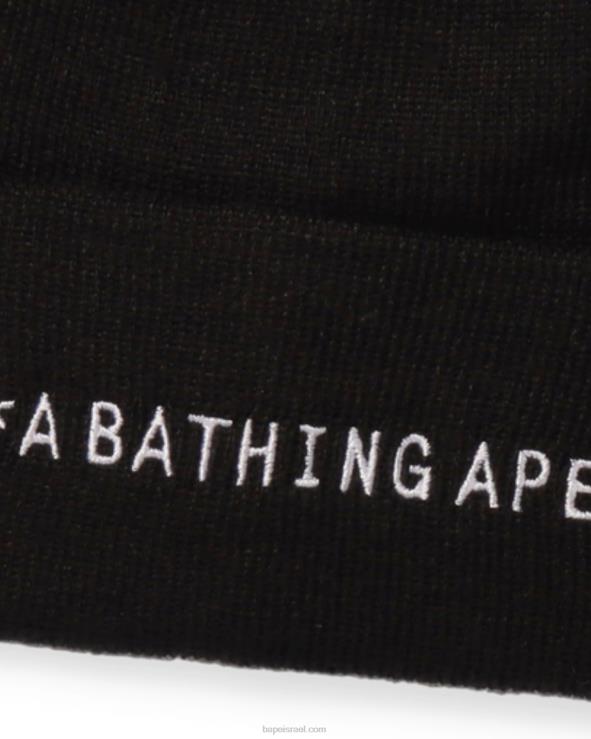 שָׁחוֹר A Bathing Ape 644LV637 גברים כיפה סרוגה