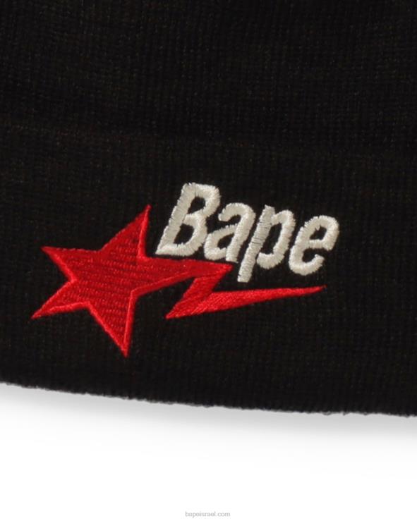 שָׁחוֹר A Bathing Ape 644LV640 גברים כובע סרוג