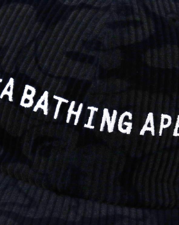 כחול כהה A Bathing Ape 644LV643 גברים כובע פאנל קמו קורדרוי מוצק