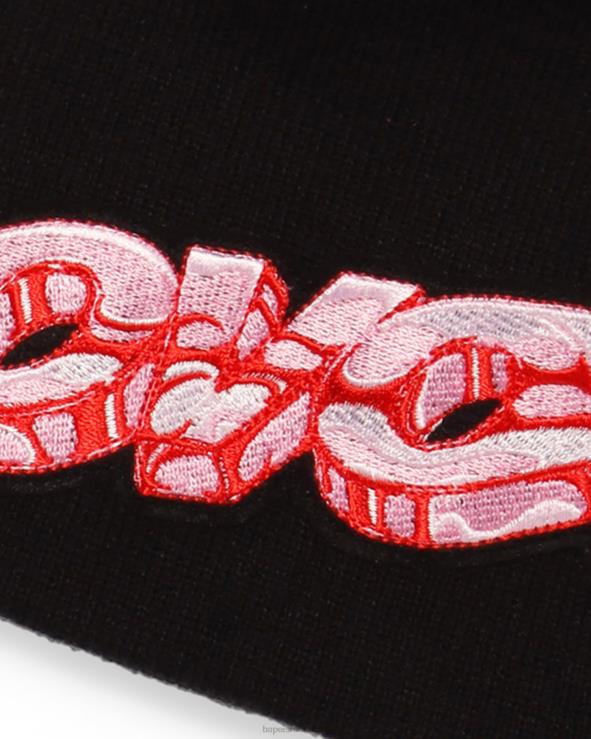 שָׁחוֹר A Bathing Ape 644LV652 גברים כובע סרוג x ovo