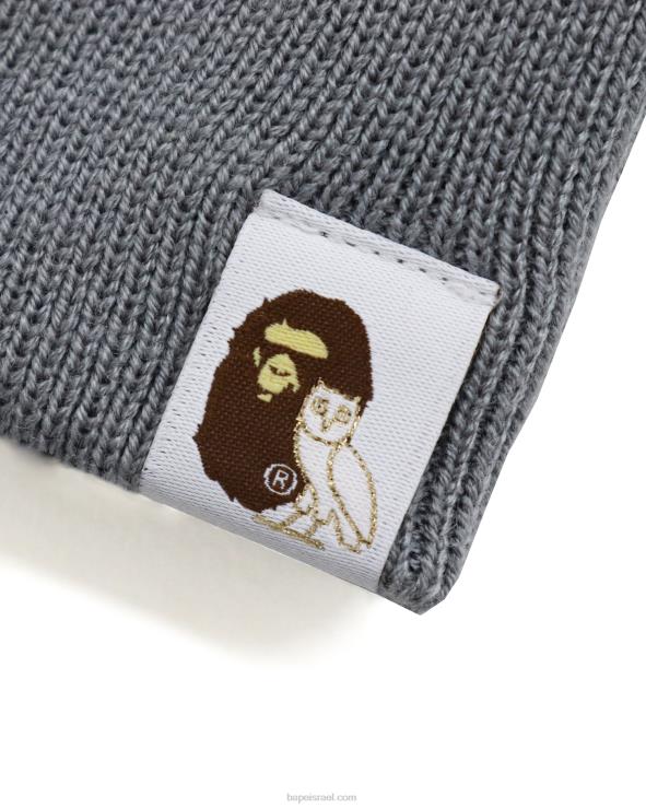 אפור A Bathing Ape 644LV653 גברים כובע סרוג x ovo